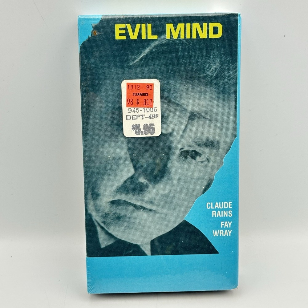 RARE OOP UNRATED EVIL MIND VHS VIDEO TAPE FAY RAYE CLAUDE RAINS NEW SEALED